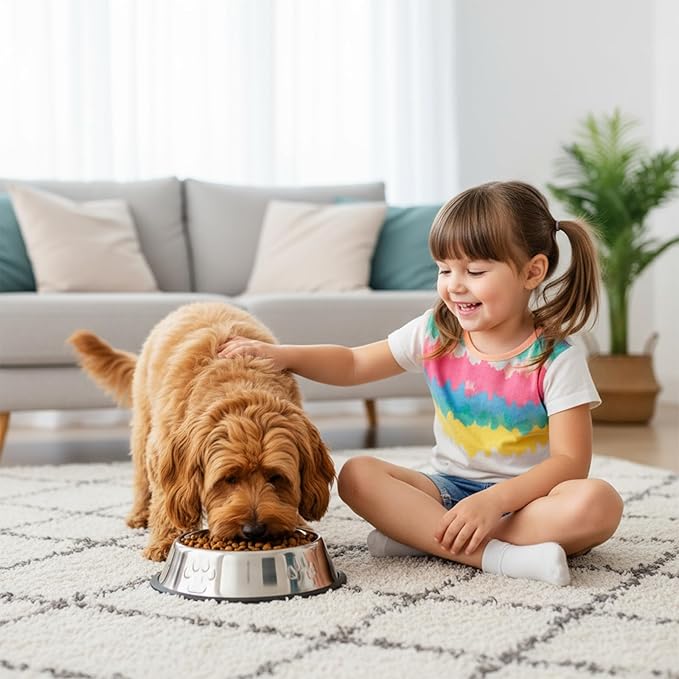 10 Pcs Stainless Steel Dog Bowl, 6.1 Inch Metal Dog Bowl with Non-Slip Rubber Base, Puppy Essentials & Pet Supplies Great for Home & Travel, Dishwasher Safe Pet Food and Water Bowls