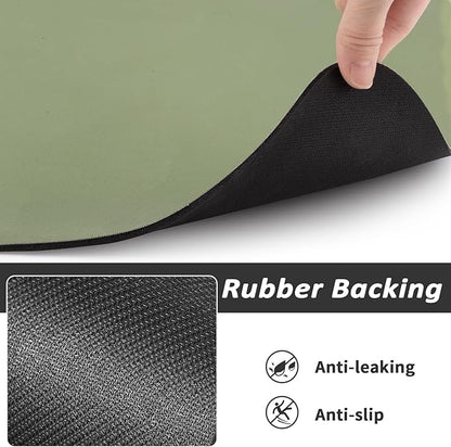 Dog Food Mat - Absorbent Cat Mat for Food and Water, No Stains Pet Feeding Bowl Mat, Easy to Clean Pet Placemats, Quick Dry Dog Water Dispenser Mat for Messy Drinkers | Green 16"x 24"