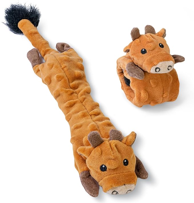 SHARLOVY Dog Squeaky Toy, Bubble Plush Puppy Teething Pet Toy, Crinkle No Stuffing Animals Dog Toy, Doggies Chew for Large Small Medium Breeds