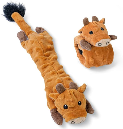 SHARLOVY Dog Squeaky Toy, Bubble Plush Puppy Teething Pet Toy, Crinkle No Stuffing Animals Dog Toy, Doggies Chew for Large Small Medium Breeds