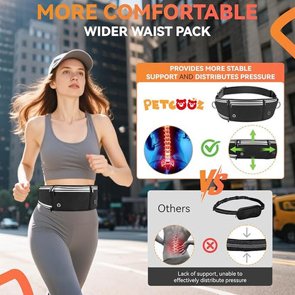 Hands Free Dog Leash with Waist Belt & Zipper Pouch, Heavy Duty Waist Leash for Running, Walking, Jogging and Hiking, Professional Tangle Free Reflective Control Lead for Large Medium Dogs