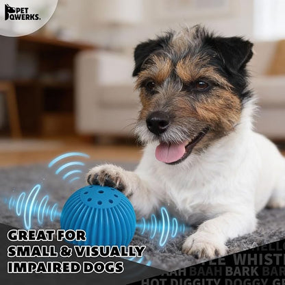 Pet Qwerks Talking Babble Ball - Interactive Chew Dog Toy - Small
