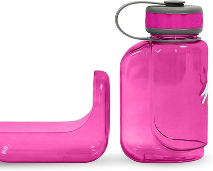 OllyDog OllyBottle, Dog Water Bottle with Detachable Bowl, No Spill Travel Bottle for Dogs, Wide Drinking Cup, BPA-Free Tritan, Easy Clean, Convenient for Walking & Hiking (600ML, Hot Pink)