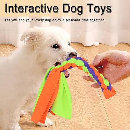 2 Pack Dog Fleece Rope Toy - Tug of War Rope,Interactive Dog Toys,Dog Flirt Pole Replacement Toys for Chase, Chew & Exercise & Training