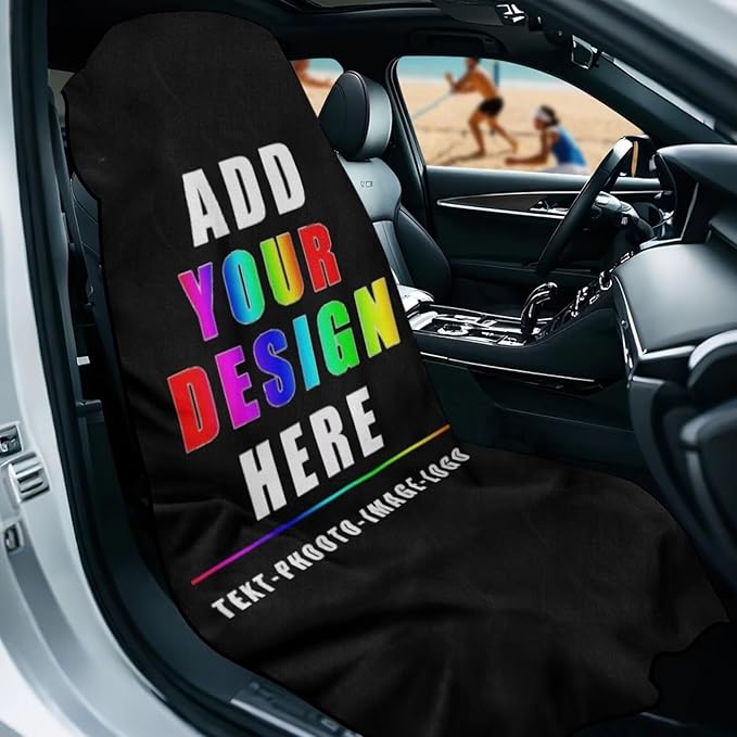 SEANATIVE Customization Car Seat Towel Cover with Storage Bag Seat Post Workout Sweat Washable Covers for Car Towel for Dog Pet Workout Outdoor Yoga Sport Activities