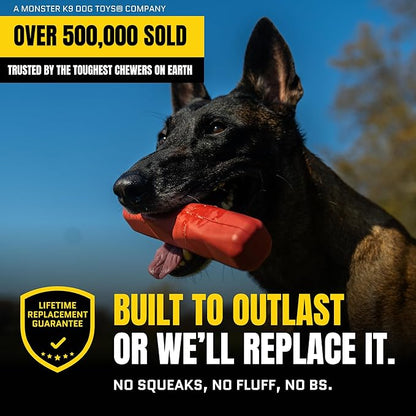 Virtually Indestructible Dog Stick Toy - Lifetime Replacement - Durable Chew Toy for Aggressive Chewers - Safe Non-Toxic Natural Rubber - Chew, Tug & Fetch - Med/Large, 8”x2” - Beef Scent