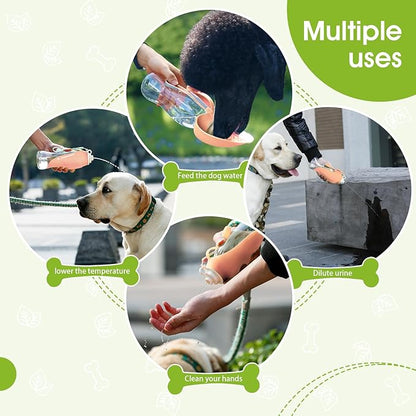 SUPERDESIGN Dog Water Bottle, Portable Dog Water Bottle for Small to Large Dogs, Leak Proof Dog Travel Water Bottle, Small Leaf Travel Water Bowl for Dogs and Dog Walking Accessories (19.6OZ, Pink)