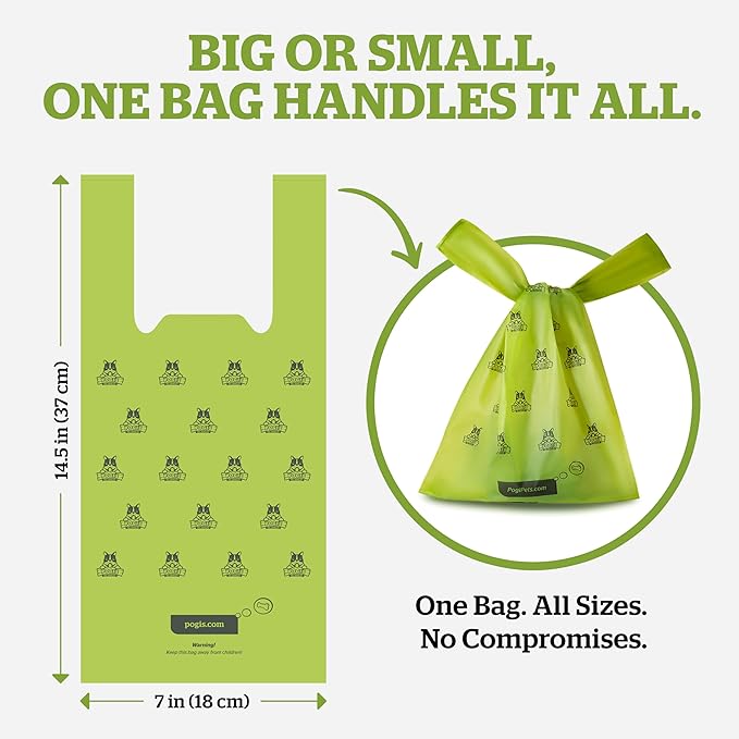 Pogi’s Dog Poop Bags with Handles – Extra-Thick, Leak-Proof, Large, Fresh Scent, 900-Count