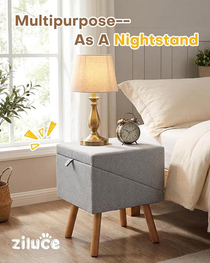 Dog Ramp for Bed & Couch, Dog Stairs 21.06 inches High for Large/Medium/Small Doggie, Foldable 2 in 1 Wooden Pet Steps for Puppy Older and Injured Dogs, Split Ottoman Design, No-Slip Surface