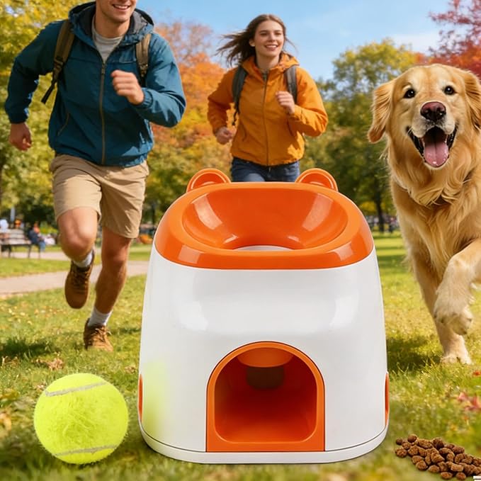 Dog Ball Thrower – Interactive Fetch Toy, Automatic Exercise Machine, Treat Dispenser Device, Play Activity Equipment | Dog Ball Designed with Easy for Apartment Living Room Home
