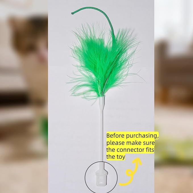 Hide and Seek Cat Toy Replacement Feather Wands 4 pcs Interactive Cat Toys Replacement Feather Wand