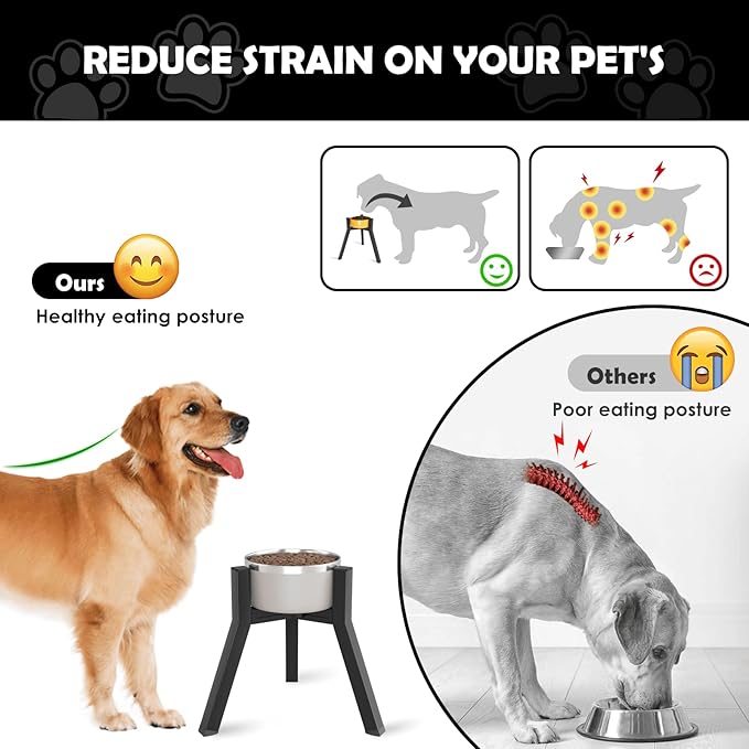 SHAINFUN Raised Dog Bowl Stand for Large Dogs 11" Height Adjustable Width 7-10.6" Single Tall Elevated Dog Bowls Stand, Food & Water Feeder Holder for Large Breeds (Bowl Not Included)
