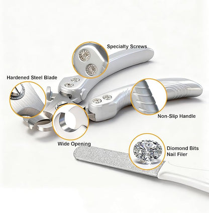 Dog Nail Clippers for Large Dogs, Heavy Duty Dog Nail Cutter, Extra Sharp Scissor for Meddium, Large and Extra Large Pets, with Dog Nail File
