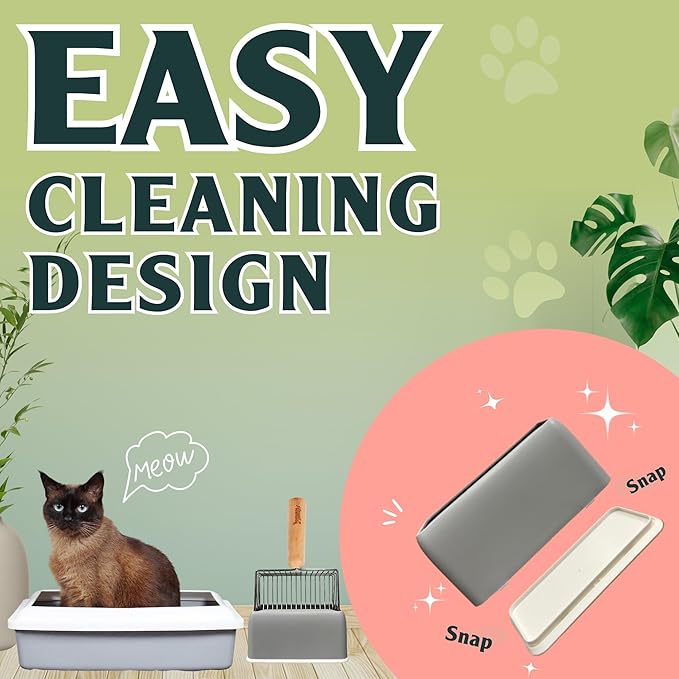 Sprinkle & Sweep: Litter Box Deodorizer Duo - 8oz Bag & Speed Sifter - Cat-Kitten Home Odor Neutralizer, Ultra-Absorbent Formula, Wood Handle Scooper