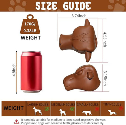 Tough Dog Toys for Aggressive Chewers | Natural Rubber Treat Dispensing Chew Toys for Medium Large Dogs, Interactive Slow Feeder Puzzle Toy for Boredom Relief & Teeth Cleaning, Dishwasher Safe