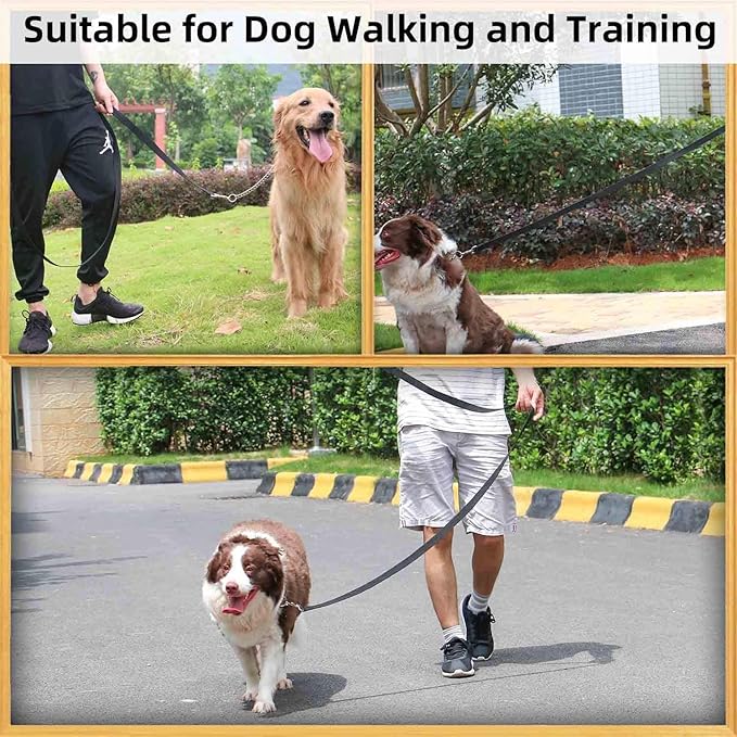 AMAGOOD 6 FT Puppy/Dog Leash, Strong and Durable Traditional Style Leash with Easy to Use Collar Hook, Great for Small, Medium and Large Dogs (3/4 in x 6 ft, Black and Red (2-Pack))