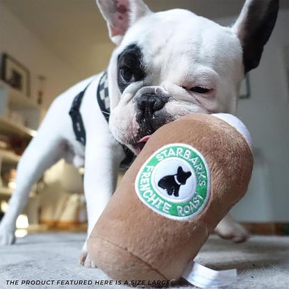Haute Diggity Dog Starbarks Frappawcino, Plush Designer Dog Toys with Interactive Squeaker, Stimulating Pet Enrichment, Machine-Washable & Safe Materials for All Breeds, Size Large