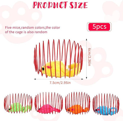 5Pack Cat Spring Balls for Cats, Colorful Cat Toy Springs for Cats with Steel Wire Springs (Random Colors)
