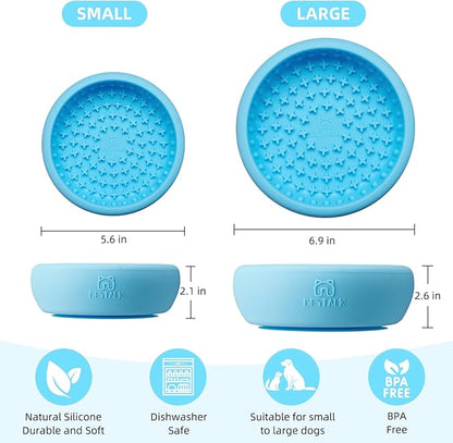 Dog Lick Bowl, Bestalk Anxiety Relief Lick Mat for Dogs, Non-Slip Freeze Licking Bowl Enrichment Puzzle Feeder for Distraction, BPA Free Silicone, Dishwasher Safe (Light Blue,L)