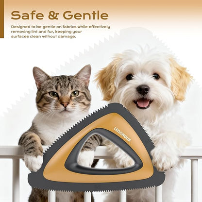 Pet Hair Remover for Car and Home - Multi-Surface Fur Removal Tool for Car Interiors, Furniture, Couch, Carpet, and Bedding | Portable and Effective Cat & Dog Hair Remover(Terracotta Gold)