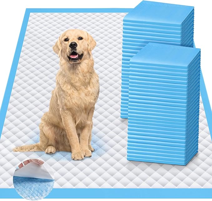 Upgraded 4XL 36"x36" Thicken 6 Layers Dog Pee Pads, 100 CountsUltra Absorbent Pee Pads, Absorb up to 12 Cups, Leak-Proof & Quick Dry Puppy Pads for Puppy,Surgery, Older,Cats, Rabbits,100pcs