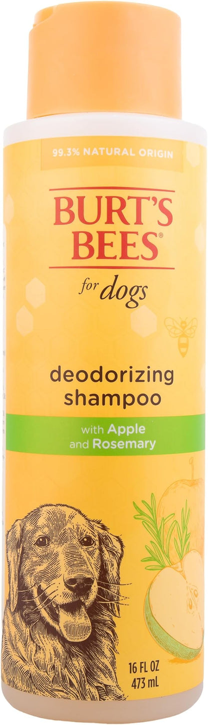 Burt's Bees for Pets Deodorizing Dog Shampoo with Apple and Rosemary, 95% Natural Origin Formulas, Gentle Deodorizing Shampoo, Best Dog Shampoo for Smelly Dogs, 16 oz