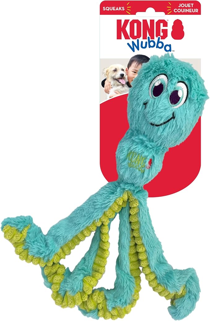 KONG Wubba Octopus Tug and Fetch Squeak Dog Toy Assorted Colors (Large)