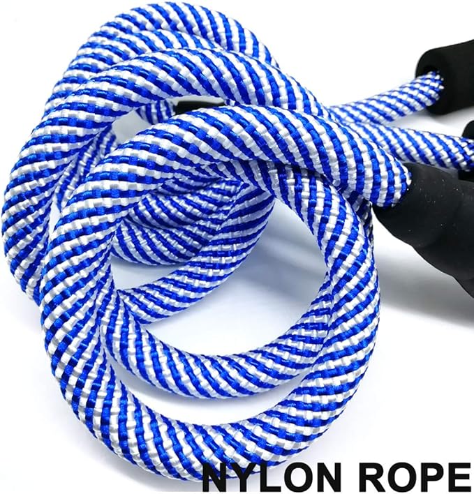 MayPaw 6FT Heavy Duty Rope Dog Leash, Nylon Pet Leash with Soft Padded Handle Thick Lead Leashes for Large Medium Dogs Walking (Blue, 1/2" * 6')
