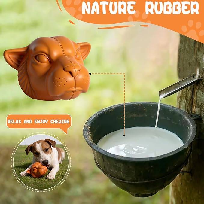 Tough Dog Toys for Aggressive Chewers | Natural Rubber Treat Dispensing Chew Toys for Medium Large Dogs, Interactive Slow Feeder Puzzle Toy for Boredom Relief & Teeth Cleaning, Dishwasher Safe