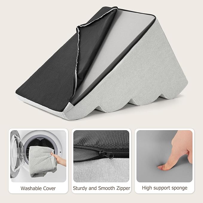 Dog Steps for Bed and Couch,4-Step Dog Stairs and Ramp for Small Dogs & Cats,Indoor Anti-Slip Pet Stairs for Old Cats and Puppy,Light Grey