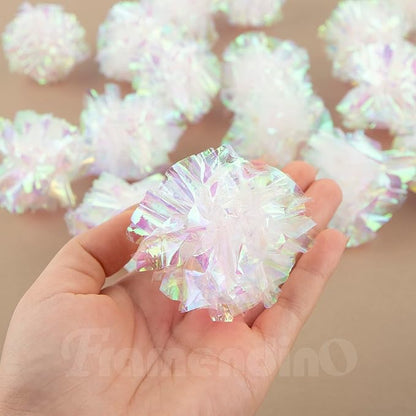 Framendino, 20 Pack Dye Free Cat Crinkle Balls, 2 Inches Mylar Shiny Balls Chew and Chase Lightweight for Indoor Cats to Keep Fit Active