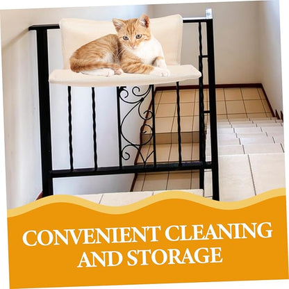 BESPORTBLE Hanging Cat Hammock for Bedside Fence Detachable and Cat Bed with Mesh for Indoor and Outdoor Use Shaped Design Light for Cats