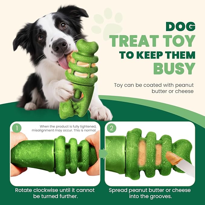 BAEJMJK Bully Stick Holder for Dogs Durable Chew Toys for Aggressive Chewers Dog Treat Toy to Keep Them Busy Safety Dog Chew Holder for Medium Large Dogs-Helps Reduce Choking Risk(Green)