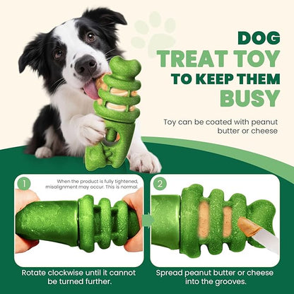 BAEJMJK Bully Stick Holder for Dogs Durable Chew Toys for Aggressive Chewers Dog Treat Toy to Keep Them Busy Safety Dog Chew Holder for Medium Large Dogs-Helps Reduce Choking Risk(Green)