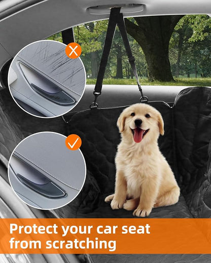 Dog Seat Cover for Cars - Waterproof & Scratchproof Dog Hammock Pet Car Seat Protector with Mesh Window, Universal Fit for Back Seat of Cars, SUV, Truck and Jeep