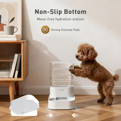 Gravity Dog Water Bowl Dispenser Automatic Pet Water Dispenser for Dogs Gravity Water Bowl for Cats 1 Gallon/3.78L with 6 pcs Filters