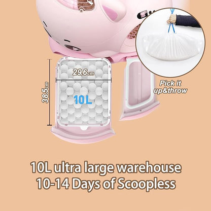 Automatic Cat Litter Box Self Cleaning with AI & 21 Sensors,Extra Large 80L, for Large Cats & Multiple Cats, Dual Odor Control, Low-Entry Design, Quiet Motor, APP Control (White)
