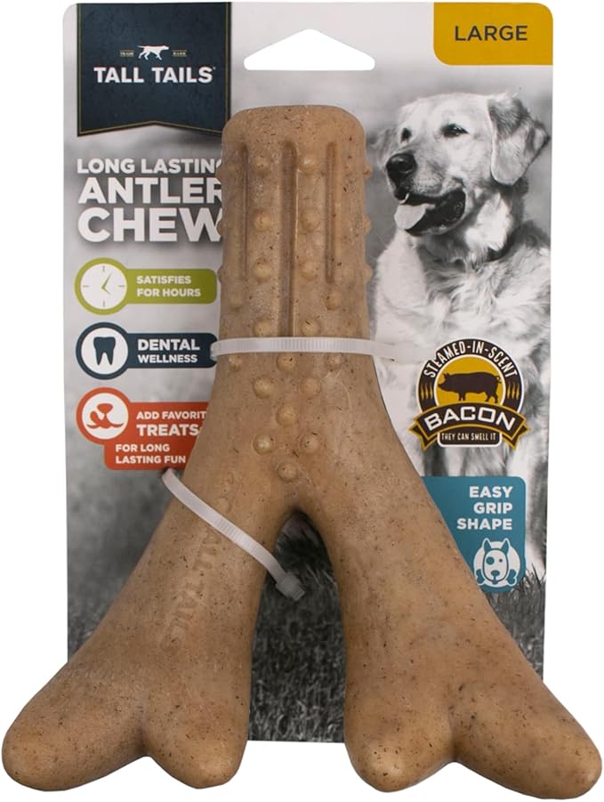 Tall Tails Bacon Scented Antler Chew Toy for Dogs, Large
