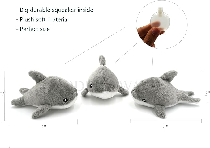 MODERN WAVE - Interactive Squeaky Plush Hide and Seek Squirrel Type Puzzle Toy for Dogs, Medium Size (Ocean and Dolphins)