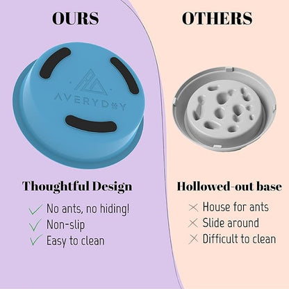AVERYDAY Slow Feeder Dog Bowls for Medium Breeds Fits Raised Feeding Station, Puzzle Dog Food Bowls to Slow Down Eating, Dogs Feeding Bowl with Non-Slip, Slows Feeder Pet Bowl for Wet and Dry Food