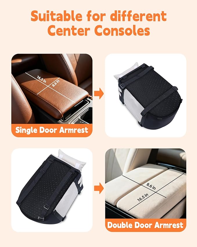 JZXOIVA Console Dog Car Seat & Travel Bed for Small/Medium Dogs, Booster Dog Car Seat with Safety Tether, Non-Slip Base, Washable Cover, Front or Back Seat Pet Carrier Bed, Black