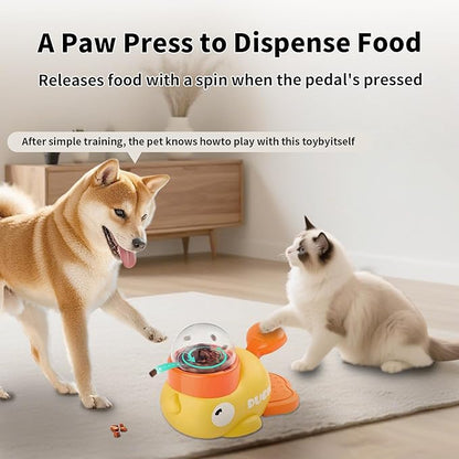 Interactive Dog Treat Dispenser Toy, Cute Duck Slow Feeder & Food Puzzle for Cats/Puppies - Durable IQ Training Pet Toy for Boredom Relief & Healthy Digestion