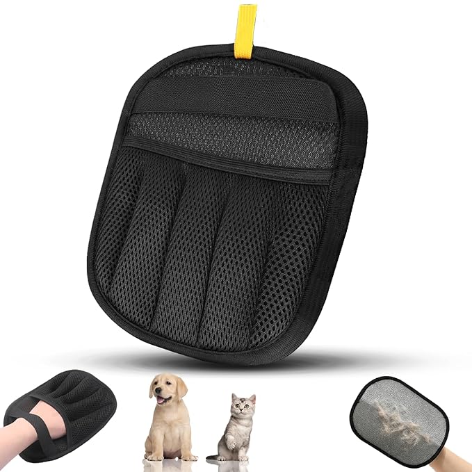 Pet Hair Removal Glove for Dogs and Cats, 1PCS Upgrade Reusable Electrostatic Gloves for Deshedding, Washable Cat Grooming Brush Five-Finger Magic Gloves for Clothing Carpet Sofa Car Seat