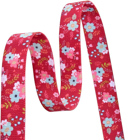 Dog Collar with Bohemia Floral Tribal Geometric Patterns - Soft Ethnic Style Collar Adjustable for Small Medium Large Dogs(Red Flower,S)