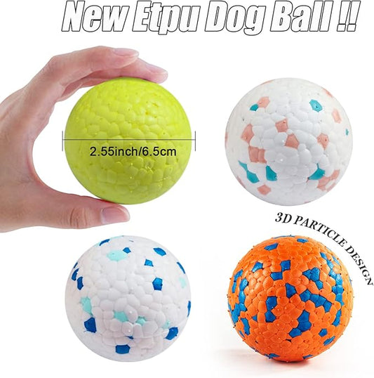 Indestructible Floating Bouncy Dog Balls for Small Breed Puppies - Lightweight, Durable, Odourless - 2.5" (4 Pack)