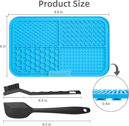 MateeyLife 2PCS Large Lick Mat for Dogs with Suction Cups, Slow Feeder Bowls, Cat Lick Mat for Anxiety Relief, Dog Toys to Keep Them Busy, Enrichment Toys for Bathing, Cat Licking Pad for Boredom