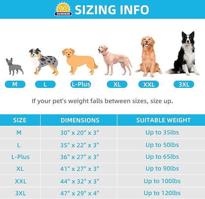 Orthopedic Dog Bed for Large Dogs and Extra Large Dogs, XL Waterproof Dog Bed with Removable Washable Cover & Anti-Slip Bottom, Crate Bed, Deluxe Plush Pet Bed Mat, L-Plus(36"X27"X3"), Blue