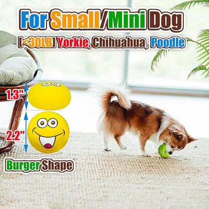 Squeaky Dog Toys for Small Dogs 2.2", Flat Squeaky Dog Balls Small Dog Toy Ball, Latex Dog Squeaky Toys Ball Indoor, Outdoor