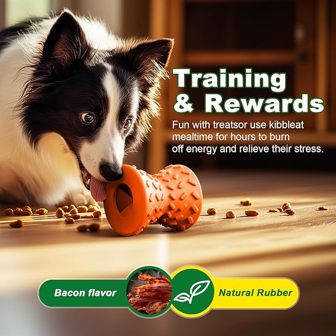 Dog Puzzle Toys, Treat-Dispensing Puzzle Ball – Interactive Rubber Dog Toy for Small & Medium Dogs, Rolling Reward Game for Training & Slow Feeding