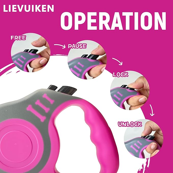 Retractable Dog Leash Automatic Telescopic Tractor Dog Tape, Pet Tape 10/16 FT Durable and Convenient, with Non-Slip Handle, Suitable for Small and Medium Dogs